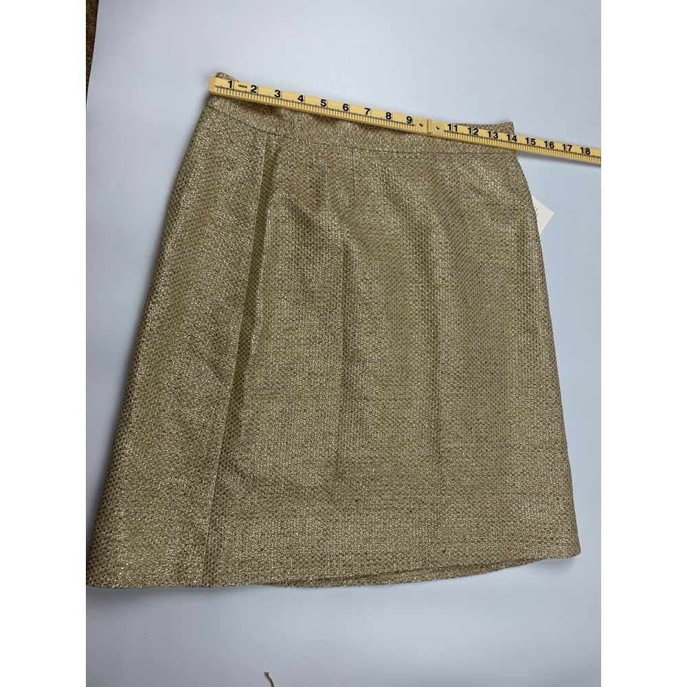 Kate Spade Helena A-Line Skirt Midas Beige Metallic Gold NJMU1234 Size 6 NWT